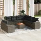 vidaXL 10-tlg. Garten-Sofagarnitur mit Kissen Grau Poly Rattan vidaXL 10-tlg. Garten-Sofagarnitur mit Kissen Grau Poly Rattan
