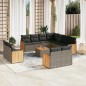 vidaXL 12-tlg. Garten-Sofagarnitur mit Kissen Grau Poly Rattan vidaXL 12-tlg. Garten-Sofagarnitur mit Kissen Grau Poly Rattan