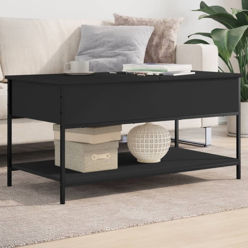 vidaXL Couchtisch Schwarz 100x50x50 cm Holzwerkstoff und Metall vidaXL Couchtisch Schwarz 100x50x50 cm Holzwerkstoff und Metall