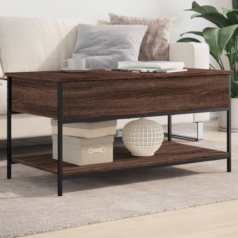vidaXL Couchtisch Braun Eichen-Optik 100x50x50 cm Holzwerkstoff Metall vidaXL Couchtisch Braun Eichen-Optik 100x50x50 cm Holzwerkstoff Metall