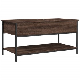 vidaXL Couchtisch Braun Eichen-Optik 100x50x50 cm Holzwerkstoff Metall