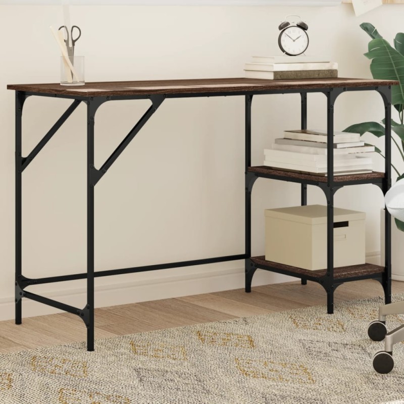 vidaXL Schreibtisch Braun Eichen-Optik Metall Holzwerkstoff vidaXL Schreibtisch Braun Eichen-Optik Metall Holzwerkstoff