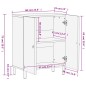 vidaXL Beistellschrank 60x33x75 cm Massivholz Mango vidaXL Beistellschrank 60x33x75 cm Massivholz Mango