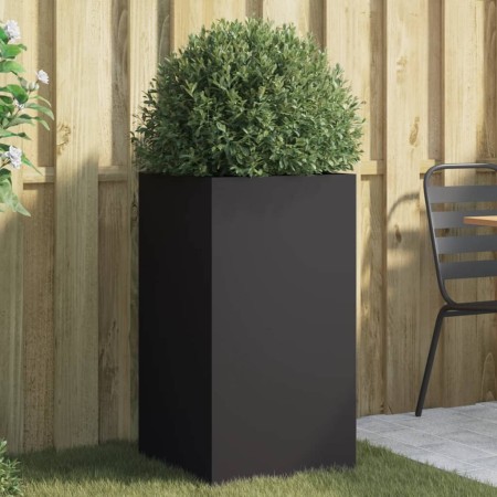 vidaXL Pflanzkübel Schwarz 42x38x75 cm Kaltgewalzter Stahl