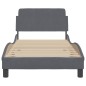 vidaXL Bettgestell mit Kopfteil Dunkelgrau 90x190 cm Samt vidaXL Bettgestell mit Kopfteil Dunkelgrau 90x190 cm Samt