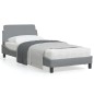 vidaXL Bettgestell mit Kopfteil Hellgrau 90x190 cm Stoff vidaXL Bettgestell mit Kopfteil Hellgrau 90x190 cm Stoff