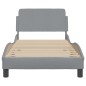 vidaXL Bettgestell mit Kopfteil Hellgrau 90x190 cm Stoff vidaXL Bettgestell mit Kopfteil Hellgrau 90x190 cm Stoff