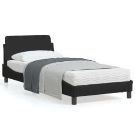 vidaXL Bettgestell mit Kopfteil Schwarz 90x190 cm Stoff