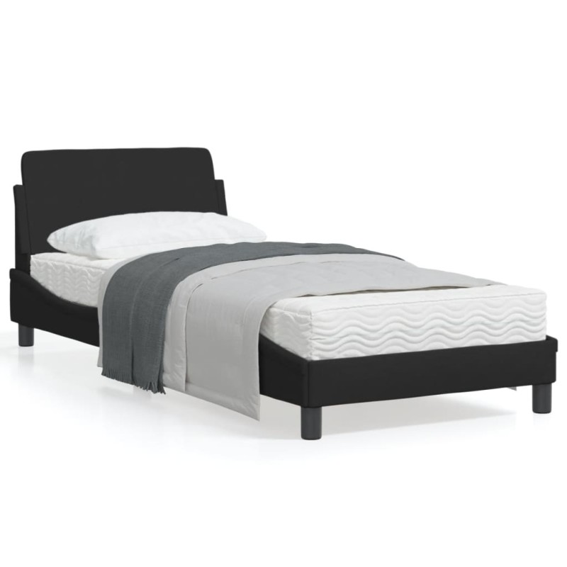 vidaXL Bettgestell mit Kopfteil Schwarz 90x190 cm Stoff vidaXL Bettgestell mit Kopfteil Schwarz 90x190 cm Stoff