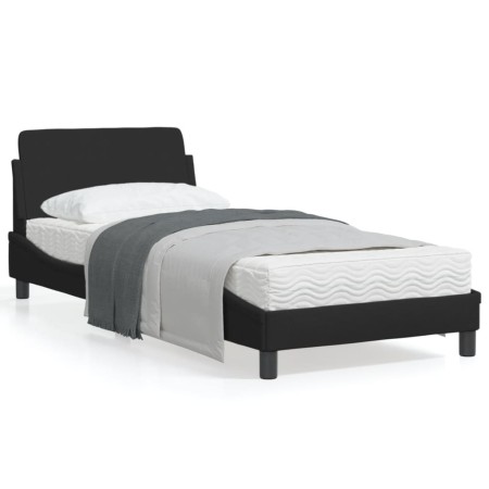 vidaXL Bettgestell mit Kopfteil Schwarz 90x190 cm Stoff
