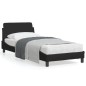vidaXL Bettgestell mit Kopfteil Schwarz 90x190 cm Stoff vidaXL Bettgestell mit Kopfteil Schwarz 90x190 cm Stoff