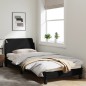 vidaXL Bettgestell mit Kopfteil Schwarz 90x190 cm Stoff vidaXL Bettgestell mit Kopfteil Schwarz 90x190 cm Stoff