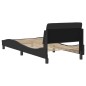 vidaXL Bettgestell mit Kopfteil Schwarz 90x190 cm Stoff vidaXL Bettgestell mit Kopfteil Schwarz 90x190 cm Stoff