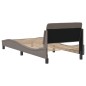 vidaXL Bettgestell mit Kopfteil Taupe 90x200 cm Stoff vidaXL Bettgestell mit Kopfteil Taupe 90x200 cm Stoff