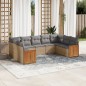 vidaXL 9-tlg. Garten-Sofagarnitur mit Kissen Beige Poly Rattan vidaXL 9-tlg. Garten-Sofagarnitur mit Kissen Beige Poly Rattan