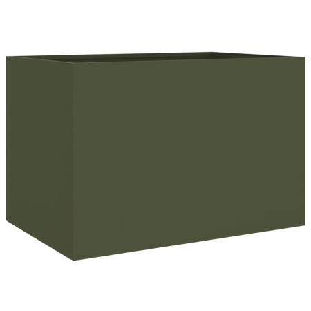 vidaXL Pflanzkübel Olivgrün 62x47x46 cm Kaltgewalzter Stahl