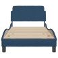 vidaXL Bettgestell mit Kopfteil Blau 90x190 cm Stoff vidaXL Bettgestell mit Kopfteil Blau 90x190 cm Stoff