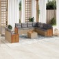 vidaXL 10-tlg. Garten-Sofagarnitur mit Kissen Beige Poly Rattan vidaXL 10-tlg. Garten-Sofagarnitur mit Kissen Beige Poly Rattan