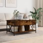 vidaXL Couchtisch Räuchereiche 100x55x50 cm Holzwerkstoff und Metall vidaXL Couchtisch Räuchereiche 100x55x50 cm Holzwerkstoff und Metall