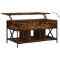 vidaXL Couchtisch Räuchereiche 100x55x50 cm Holzwerkstoff und Metall vidaXL Couchtisch Räuchereiche 100x55x50 cm Holzwerkstoff und Metall