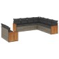 vidaXL 9-tlg. Garten-Sofagarnitur mit Kissen Grau Poly Rattan vidaXL 9-tlg. Garten-Sofagarnitur mit Kissen Grau Poly Rattan