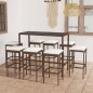 9-tlg. Gartenbar-Set mit Kissen Poly Rattan Braun 9-tlg. Gartenbar-Set mit Kissen Poly Rattan Braun