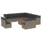 vidaXL 14-tlg. Garten-Sofagarnitur mit Kissen Grau Poly Rattan vidaXL 14-tlg. Garten-Sofagarnitur mit Kissen Grau Poly Rattan
