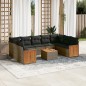 vidaXL 10-tlg. Garten-Sofagarnitur mit Kissen Grau Poly Rattan vidaXL 10-tlg. Garten-Sofagarnitur mit Kissen Grau Poly Rattan