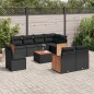 vidaXL 9-tlg. Garten-Sofagarnitur mit Kissen Schwarz Poly Rattan vidaXL 9-tlg. Garten-Sofagarnitur mit Kissen Schwarz Poly Rattan