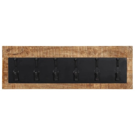 vidaXL Wandgarderobe mit 6 Haken Massivholz Mango