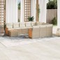 vidaXL 11-tlg. Garten-Sofagarnitur mit Kissen Beige Poly Rattan vidaXL 11-tlg. Garten-Sofagarnitur mit Kissen Beige Poly Rattan
