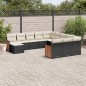 vidaXL 12-tlg. Garten-Sofagarnitur mit Kissen Schwarz Poly Rattan vidaXL 12-tlg. Garten-Sofagarnitur mit Kissen Schwarz Poly Rattan