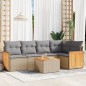 vidaXL 6-tlg. Garten-Sofagarnitur mit Kissen Beige Poly Rattan vidaXL 6-tlg. Garten-Sofagarnitur mit Kissen Beige Poly Rattan
