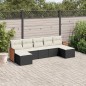 vidaXL 7-tlg. Garten-Sofagarnitur mit Kissen Schwarz Poly Rattan vidaXL 7-tlg. Garten-Sofagarnitur mit Kissen Schwarz Poly Rattan
