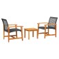 vidaXL 3-tlg. Bistro-Set Schwarz Poly Rattan und Akazienholz vidaXL 3-tlg. Bistro-Set Schwarz Poly Rattan und Akazienholz