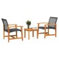 vidaXL 3-tlg. Bistro-Set Schwarz Poly Rattan und Akazienholz vidaXL 3-tlg. Bistro-Set Schwarz Poly Rattan und Akazienholz