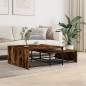 vidaXL Satztische 2 Stk. Räuchereiche Holzwerkstoff und Metall vidaXL Satztische 2 Stk. Räuchereiche Holzwerkstoff und Metall
