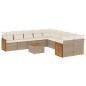 vidaXL 11-tlg. Garten-Sofagarnitur mit Kissen Beige Poly Rattan vidaXL 11-tlg. Garten-Sofagarnitur mit Kissen Beige Poly Rattan