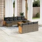 vidaXL 11-tlg. Garten-Sofagarnitur mit Kissen Grau Poly Rattan vidaXL 11-tlg. Garten-Sofagarnitur mit Kissen Grau Poly Rattan