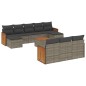 vidaXL 11-tlg. Garten-Sofagarnitur mit Kissen Grau Poly Rattan vidaXL 11-tlg. Garten-Sofagarnitur mit Kissen Grau Poly Rattan