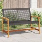 vidaXL Gartenbank Schwarz 112 cm Poly Rattan und Akazienholz vidaXL Gartenbank Schwarz 112 cm Poly Rattan und Akazienholz