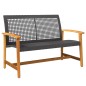 vidaXL Gartenbank Schwarz 112 cm Poly Rattan und Akazienholz vidaXL Gartenbank Schwarz 112 cm Poly Rattan und Akazienholz
