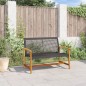 vidaXL Gartenbank Schwarz 112 cm Poly Rattan und Akazienholz vidaXL Gartenbank Schwarz 112 cm Poly Rattan und Akazienholz