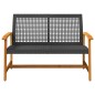 vidaXL Gartenbank Schwarz 112 cm Poly Rattan und Akazienholz vidaXL Gartenbank Schwarz 112 cm Poly Rattan und Akazienholz