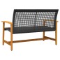 vidaXL Gartenbank Schwarz 112 cm Poly Rattan und Akazienholz vidaXL Gartenbank Schwarz 112 cm Poly Rattan und Akazienholz