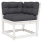 vidaXL 8-tlg. Garten-Lounge-Set mit Kissen Weiß Massivholz Kiefer vidaXL 8-tlg. Garten-Lounge-Set mit Kissen Weiß Massivholz Kiefer