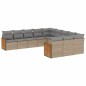 vidaXL 11-tlg. Garten-Sofagarnitur mit Kissen Beige Poly Rattan vidaXL 11-tlg. Garten-Sofagarnitur mit Kissen Beige Poly Rattan