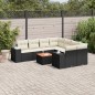 vidaXL 9-tlg. Garten-Sofagarnitur mit Kissen Schwarz Poly Rattan vidaXL 9-tlg. Garten-Sofagarnitur mit Kissen Schwarz Poly Rattan