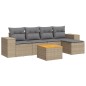 vidaXL 6-tlg. Garten-Sofagarnitur mit Kissen Beige Poly Rattan vidaXL 6-tlg. Garten-Sofagarnitur mit Kissen Beige Poly Rattan