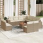 vidaXL 12-tlg. Garten-Sofagarnitur mit Kissen Beige Poly Rattan vidaXL 12-tlg. Garten-Sofagarnitur mit Kissen Beige Poly Rattan